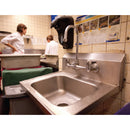 Fregador de mano con backsplash de 203mm.prof. de 152mm.incluye griferia,drenaje,plancha inox1.0mm