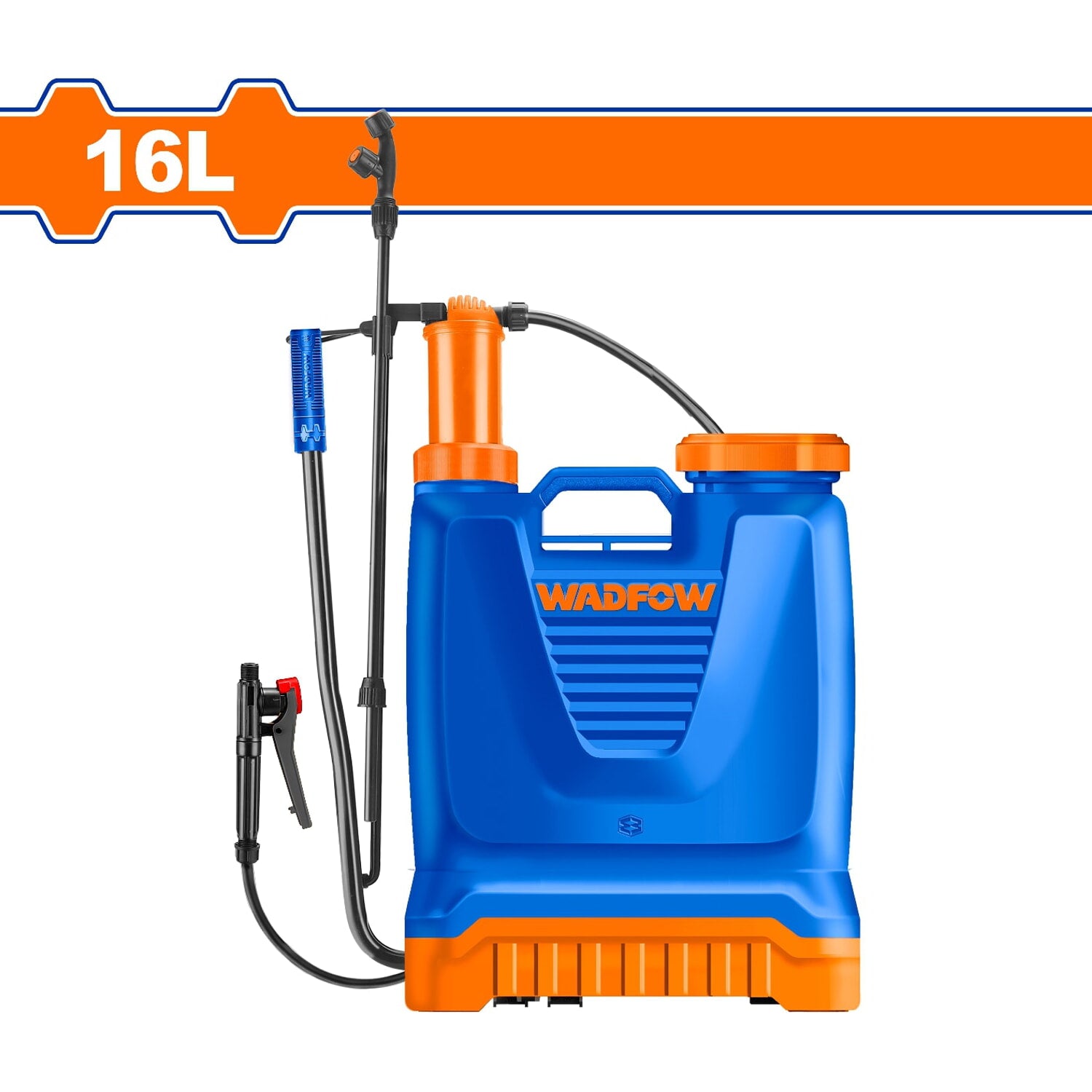 Fumigadora asperjadora rociador manual mochila para uso agrícola 16L. Boquilla ajustable.