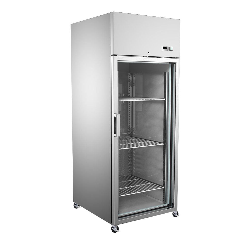 Refrigerador industrial acero inoxidable 1 puerta vidrio +2~+8℃  740*830*2050 mm ventilación interna