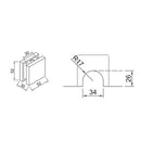 Conector sencillo vidrio muro para fachadas. Acabado Brillante. (se vende por unidad).