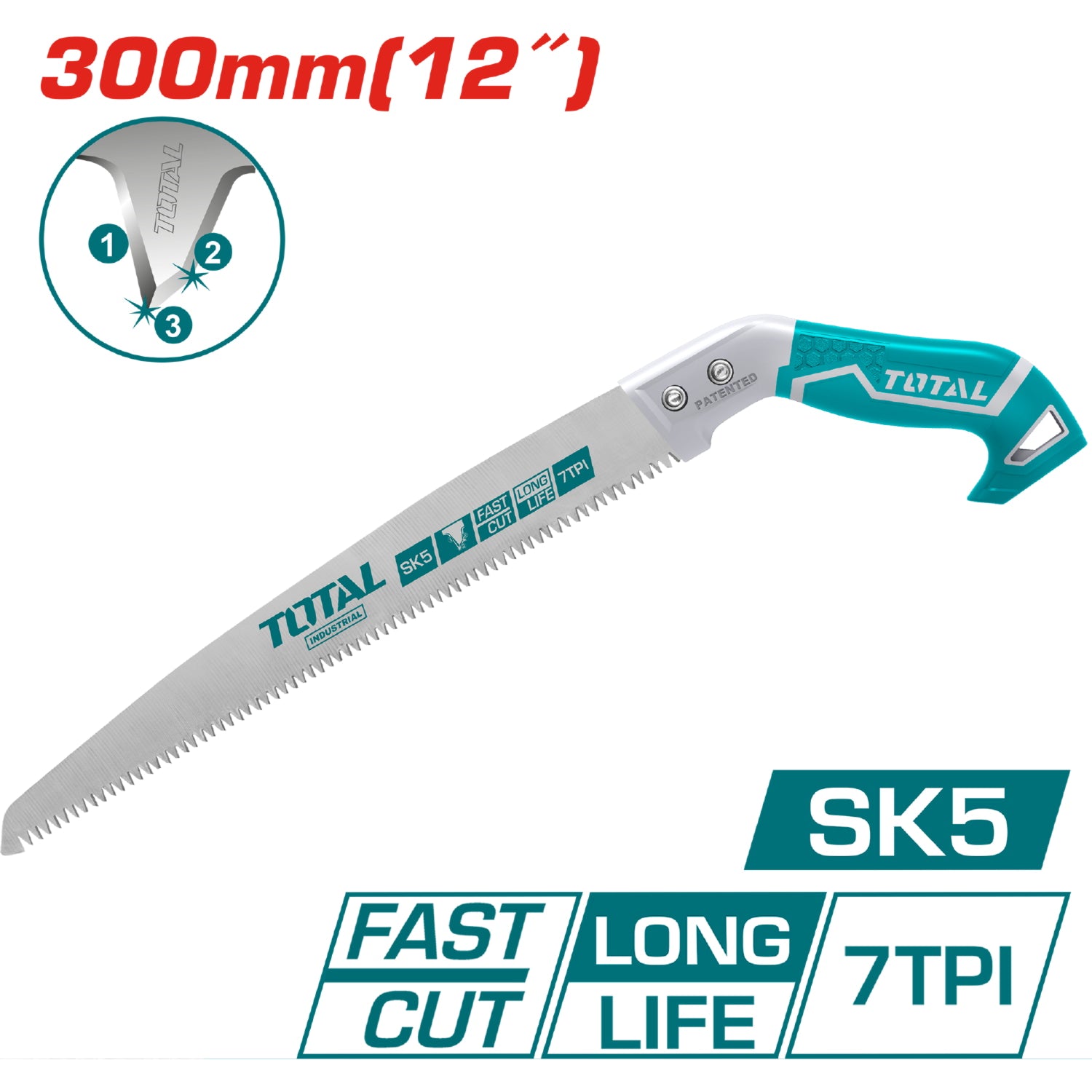 Sierra para Podar 12" / 300 mm. Sk5 / 7 TPI. Alta Calidad