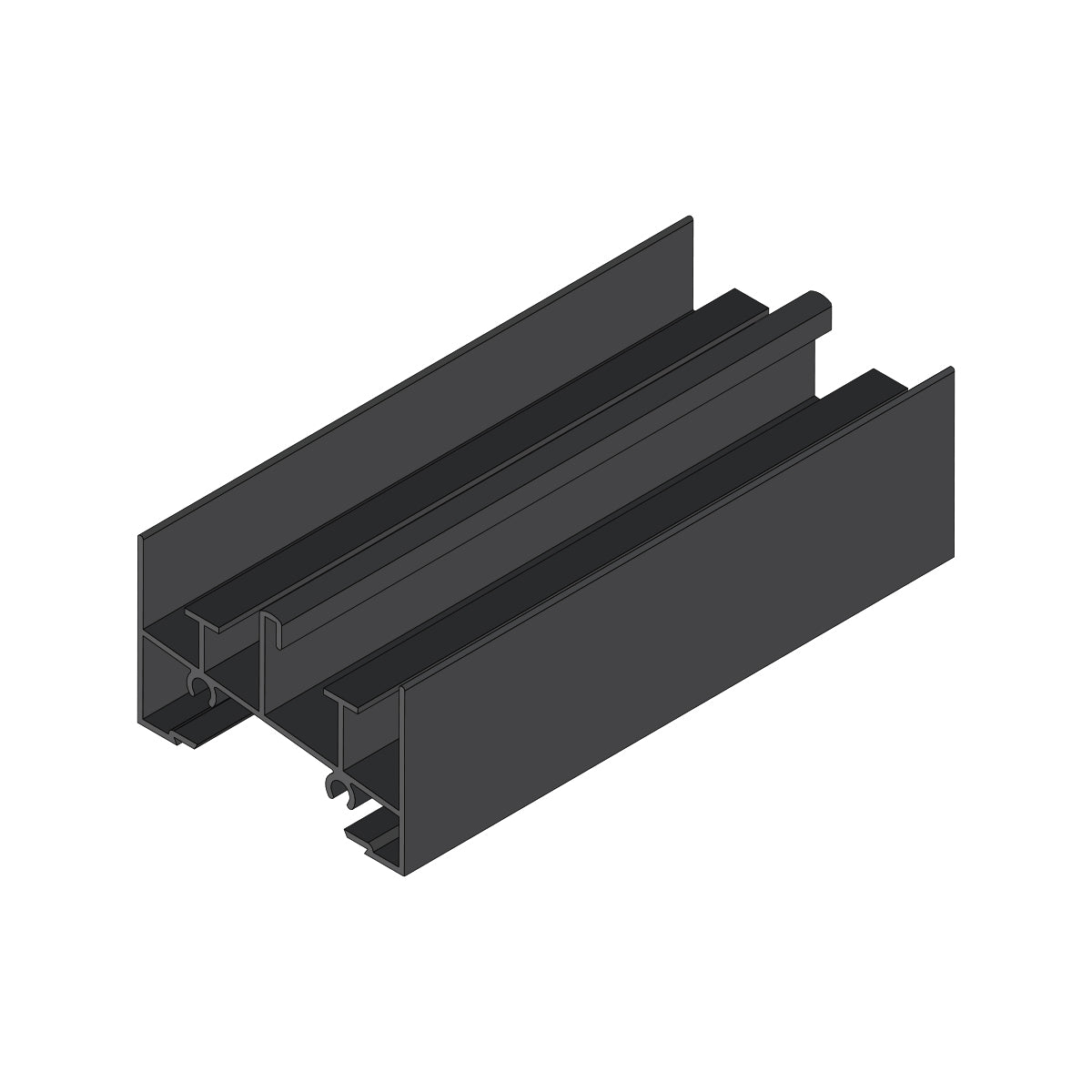 Marco Inferior Ventana VC  . Espesor 1.27 mm Largo 5.85 mts. Acabado Anodizado Negro VC122