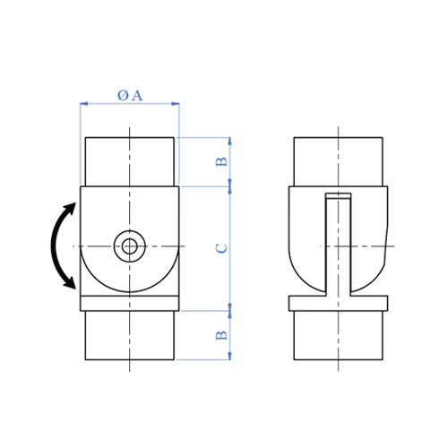 Codo Regulable para Tubo de 42.4mm.
