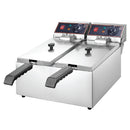 Freidora electrica 220/60htz 17L*2 600*500*330 mm. 5+5KW 15.5 Kg Temperature: 60~200℃