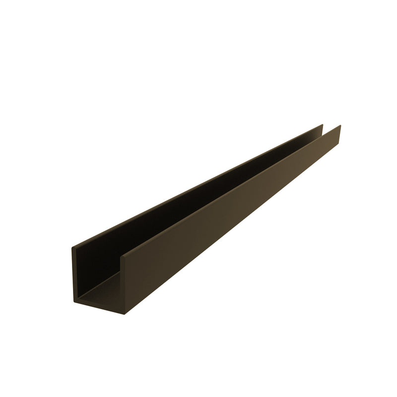 C-1L Uchannel de 1/2"  Espesor 1.1 mm. Largo 5.85 mts. Acabado Anodizado Bronce 15 Micron
