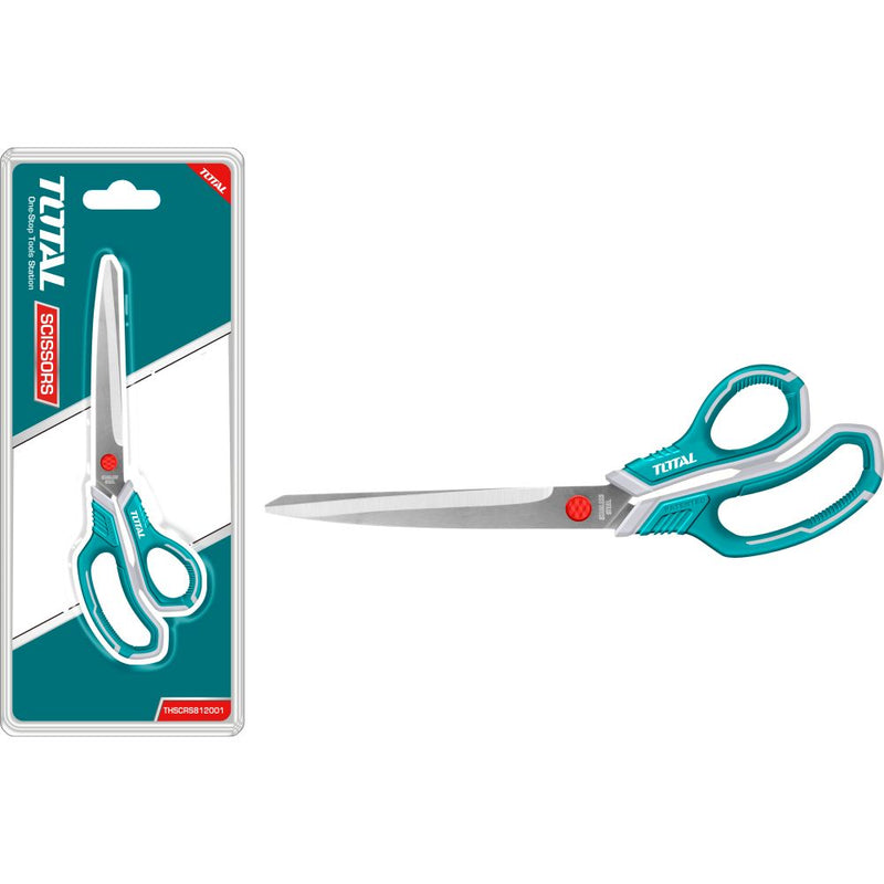 Tijera de 215 mm (8-1/2") de Acero Inoxidable. Ancho de la Hojilla: 2.5mm. Mango ergonomico