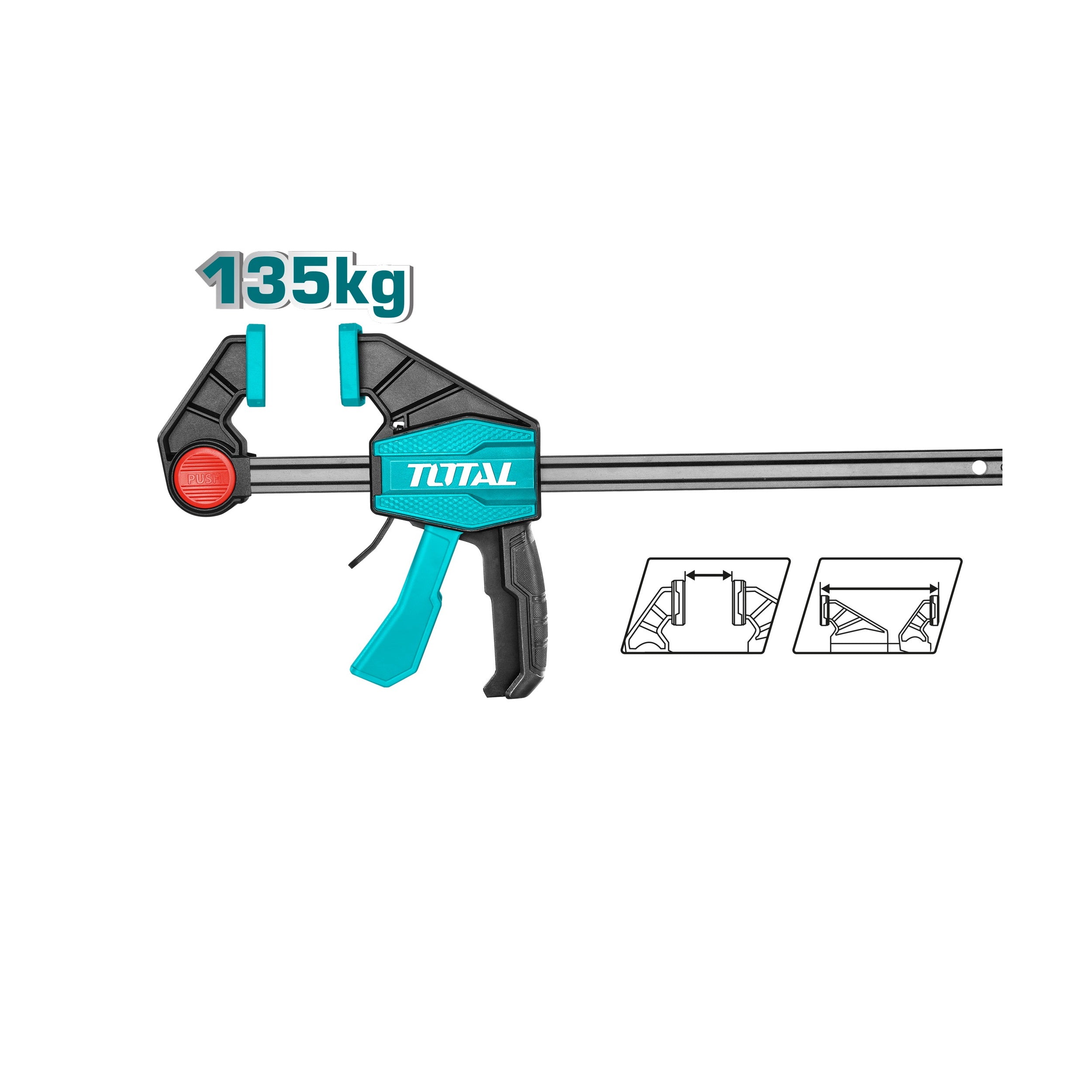 Prensa sargento de Barra. Max. Fuerza de la prensa: 135Kg.