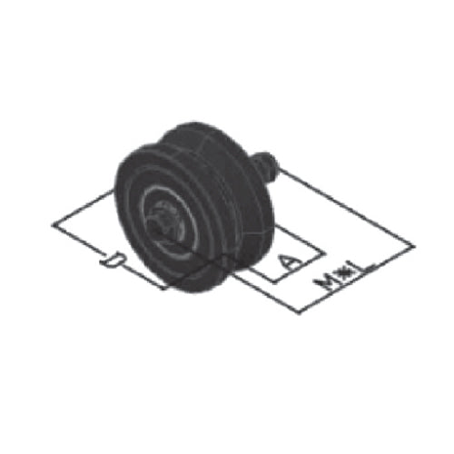 Rueda 4" portones de gran peso. 2 rolineras. 600KG.