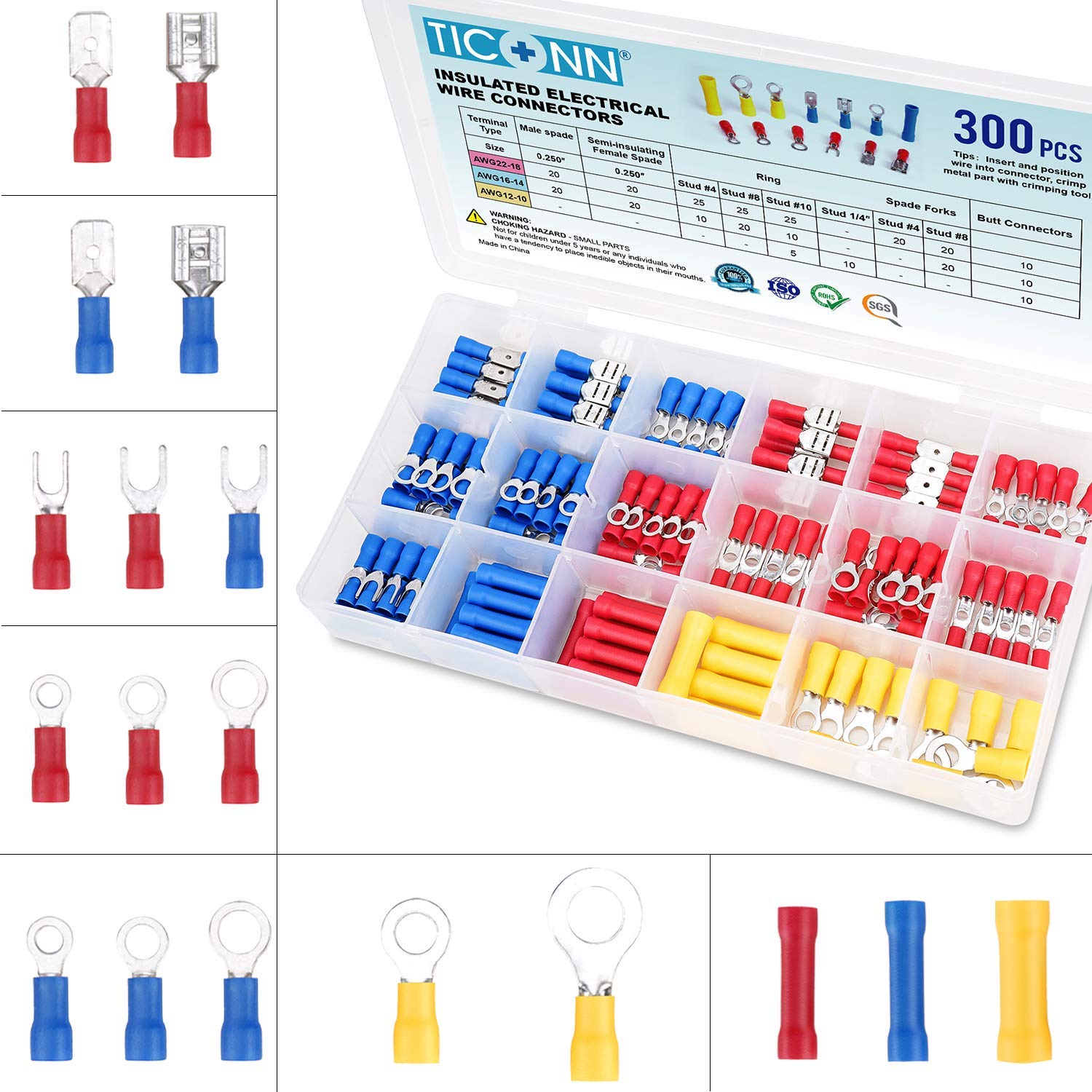 Terminales para cables electricos (Kit de 300 piezas)