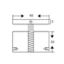 BOTON DE 2" PARA BARANDAS VIDRIO. ACABADO SATINADO (NX48 * 30)