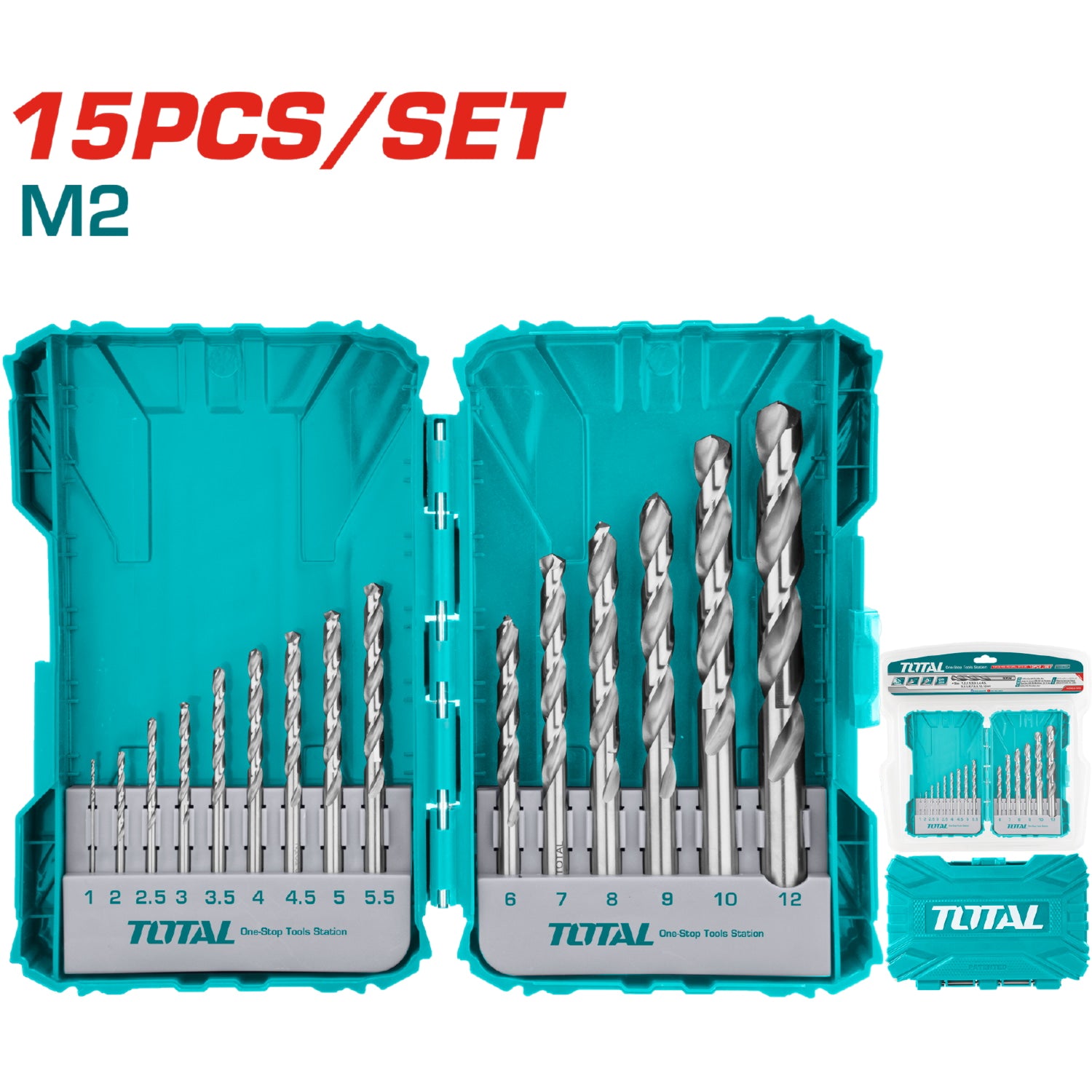 Juego de brocas HSS M2 de 15 piezas para Taladro.