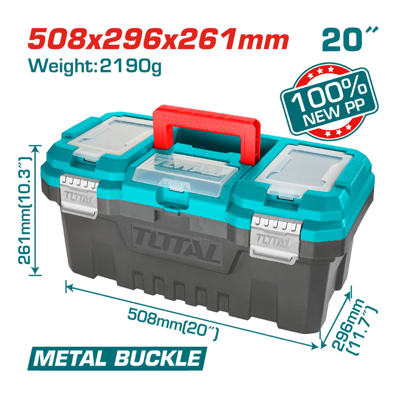 Caja de herramientas de plástico 20" TOTAL grapas Metálicas de alta calidad