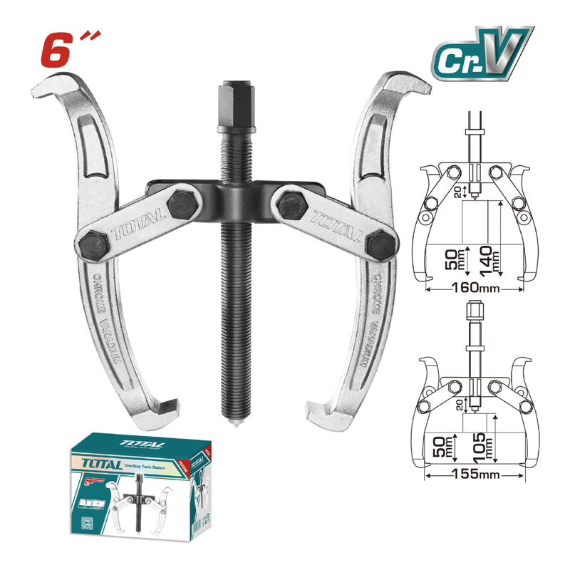 Extractor de 2 mandibulas de 6". Maxima Fuerza 5000 kg Cr-v, Tratamiento termico.