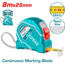 Cinta Métrica de diseño único de navaja de nylon de 8mX25mm. Metros.