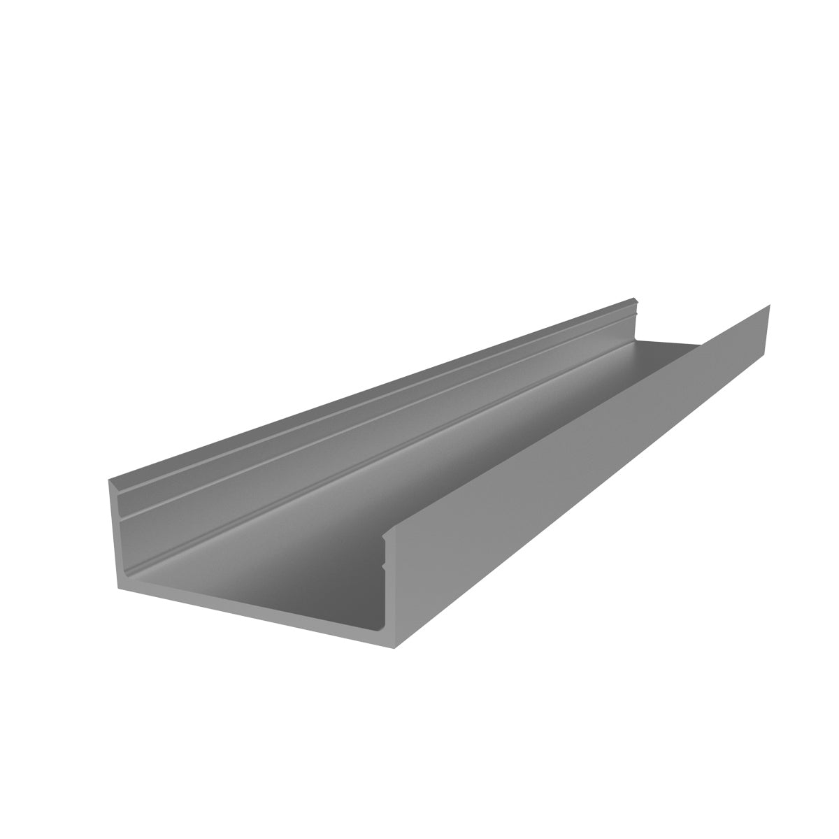 PF-113 Tapa Plana Decorativa Muro Cortina Perfil Visto. Espesor 2.2 mm. Largo 5.85 mts. Acabado Anod