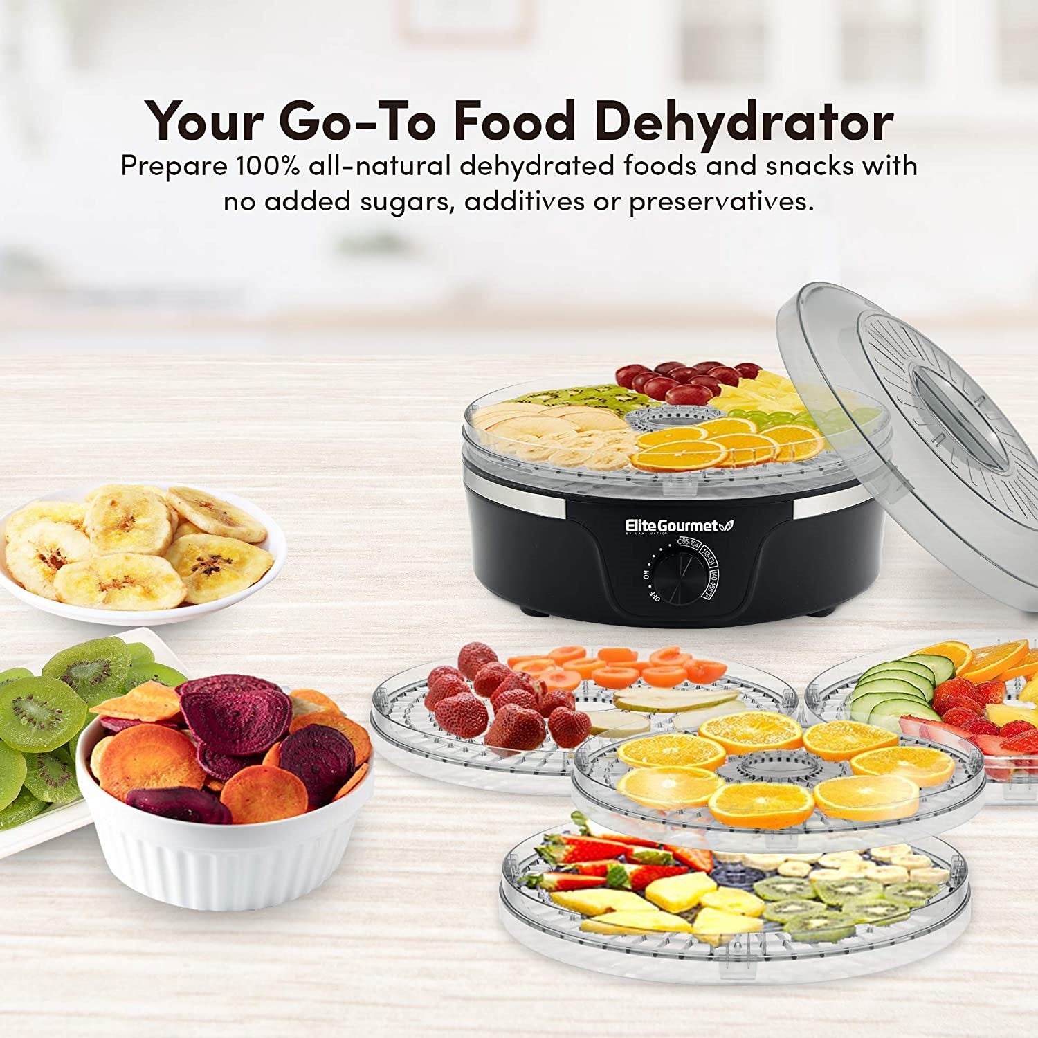 Máquina deshidratadora eléctrica de alimentos, 350W.
