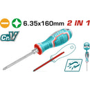 Destornillador 2 en 1 160 mm largo 6.35X160MM,PH2