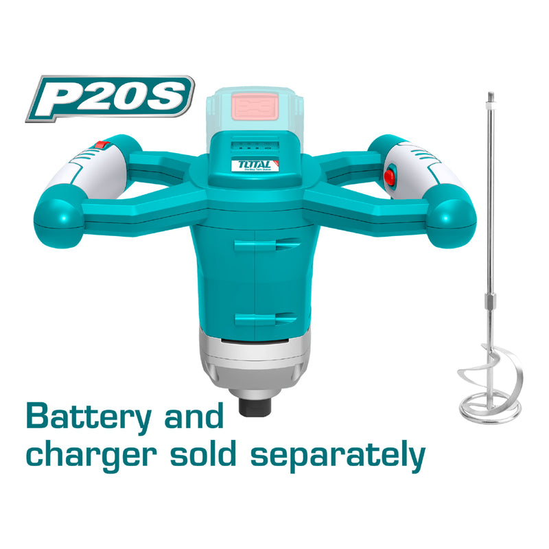 Mezclador para Mortero Litio-Ion de batería de 20 V. No incluye batería ni cargador.