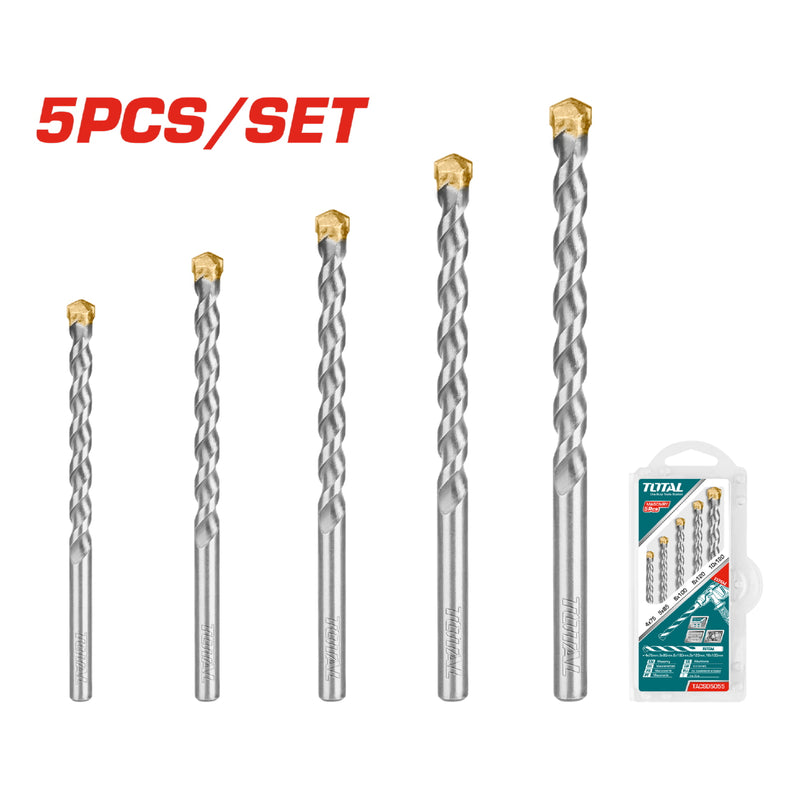 Juego de Brocas para Concreto de 5 piezas.