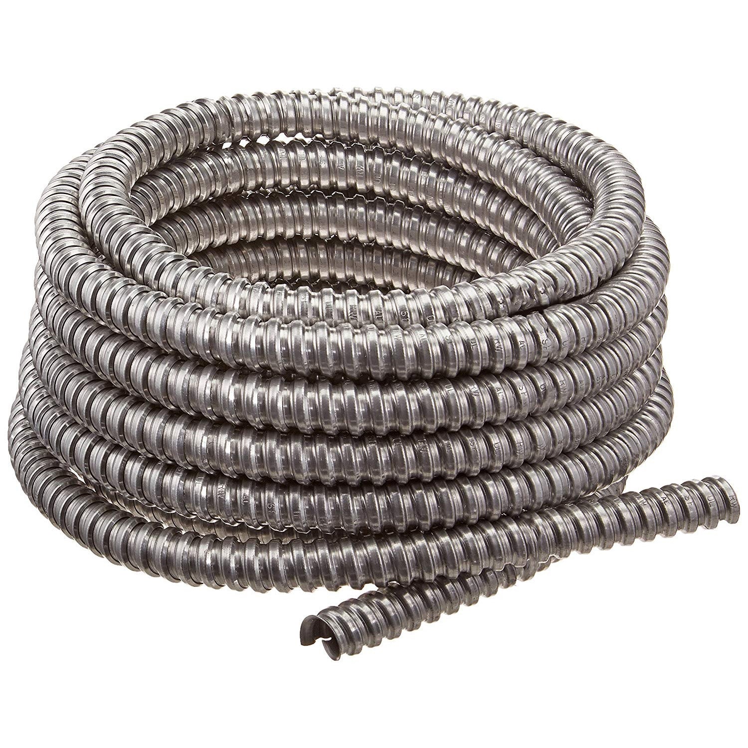 (Rollos de 30mts) tuberías Greenfield de Acero Galvanizado. Color Gris. Cert. UL-E508899.