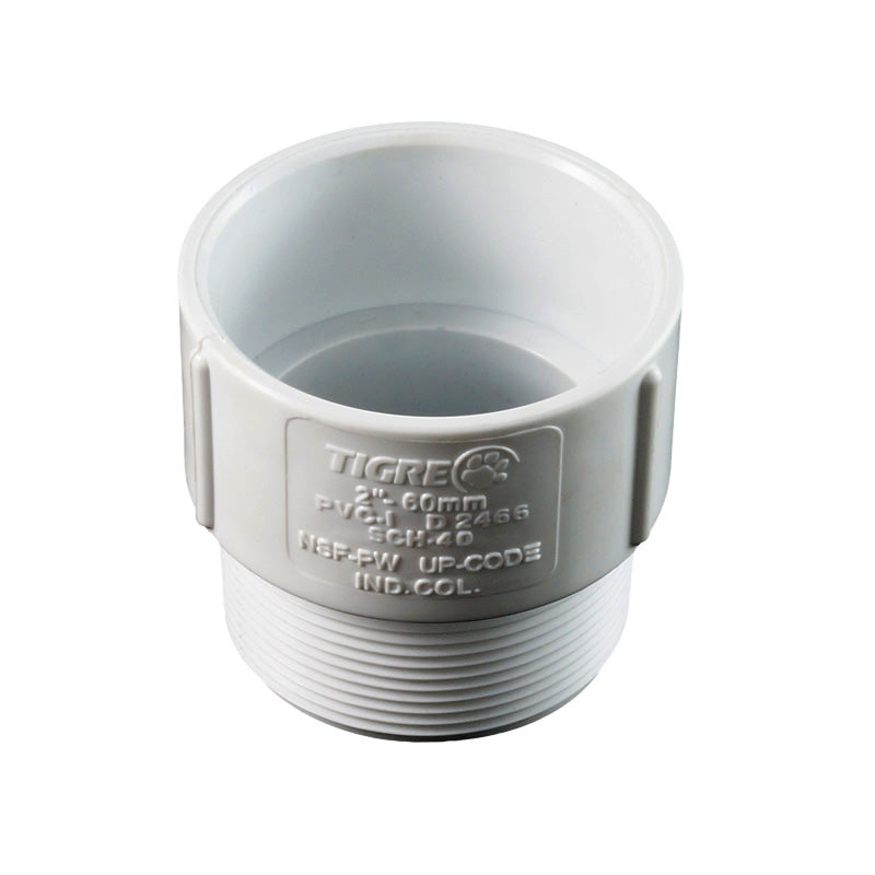 Adaptadores machos de PVC #40 a presión.