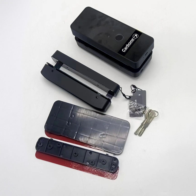 Cerradura electronica de huella dactilar, tarjeta y codigo sin saques al vidrio. 10-12 mm